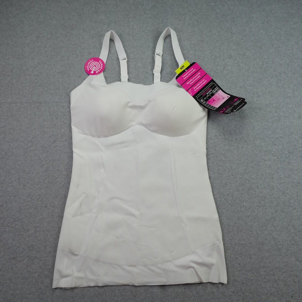 Maidenform Shapes Cami Womens M White Firm Shapewear Targeted Tummy